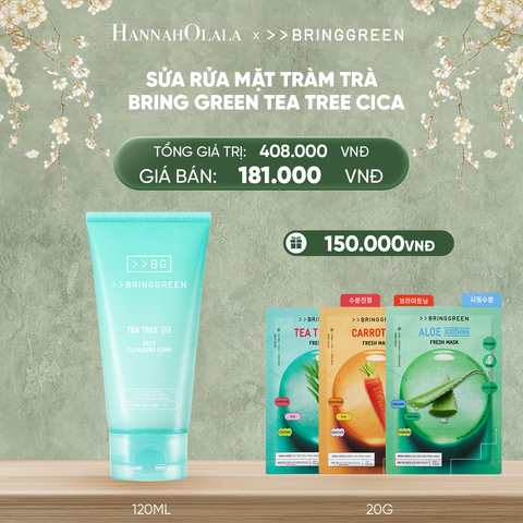 DEAL 1: SỬA RỬA MẶT TRÀM TRÀ BRING GREEN TEA TREE CICA DEEP CLEANSING FOAM 120ML 