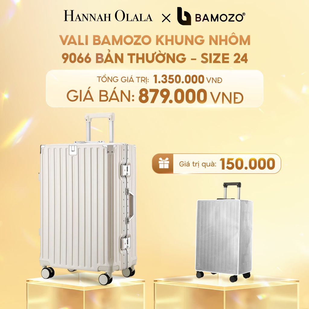  C248_DEAL 2: VALI BAMOZO KHUNG NHÔM 9066 BẢN THƯỜNG (TẶNG BỌC VALI TRONG SUỐT) 