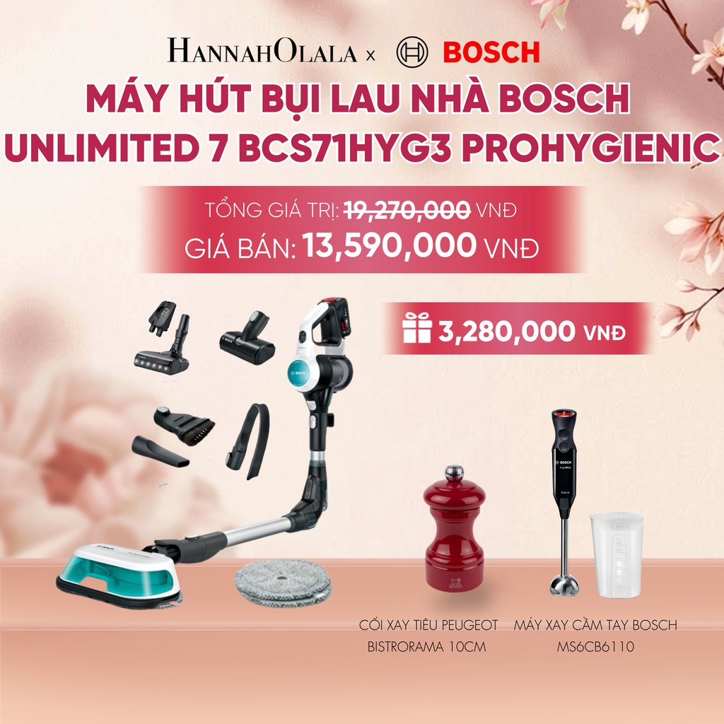  MÁY HÚT BỤI LAU NHÀ BOSCH UNLIMITED 7 BCS71HYG3 PROHYGIENIC - A1539 