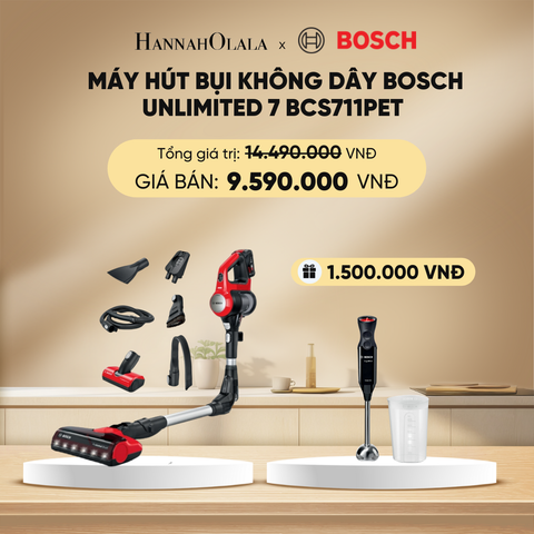  DEAL 4: MÁY HÚT BỤI KHÔNG DÂY BOSCH UNLIMITED 7 BCS711PET 