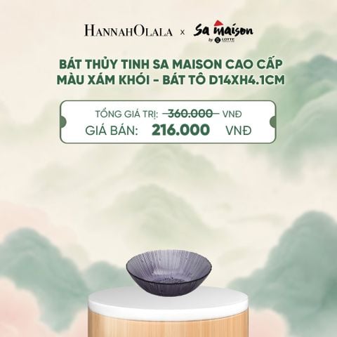  BÁT THỦY TINH SA MAISON CAO CẤP MÀU XÁM KHÓI - DEAL 10 - A1739 