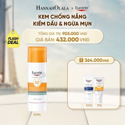  FD GEL CHỐNG NẮNG KIỂM SOÁT NHỜN EUCERIN SUN DRY TOUCH OIL CONTROL FACE SPF50+ 50ML 