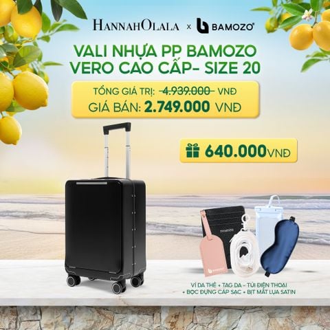  VALI DOANH NHÂN BAMOZO VERO KHUNG NHÔM CAO CẤP (TẶNG VÍ THẺ DA CARD HOLDER BAMOZO, GỐI CHỮ U ĐỠ CỔ) - DEAL 5 - A1245 