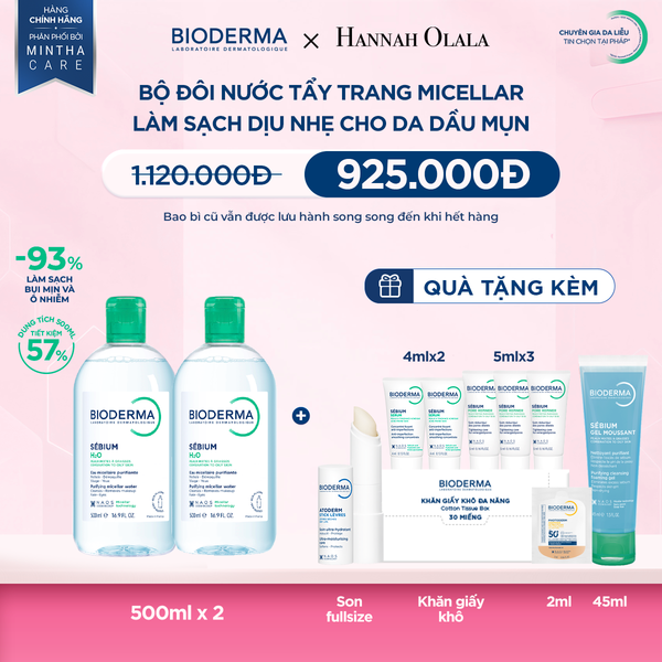  BỘ ĐÔI NƯỚC TẨY TRANG CÔNG NGHỆ MICELLAR LÀM SẠCH CHO DA DẦU,MỤN - M04 