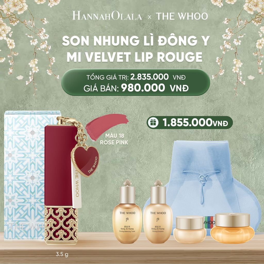  DEAL04: PHIÊN BẢN LỄ HỘI - SON NHUNG LÌ ĐÔNG Y THE HISTORY OF WHOO GONGJINHYANG MI VELVET LIP ROUGE 3.5G - MÀU 24 RED ORANGE 