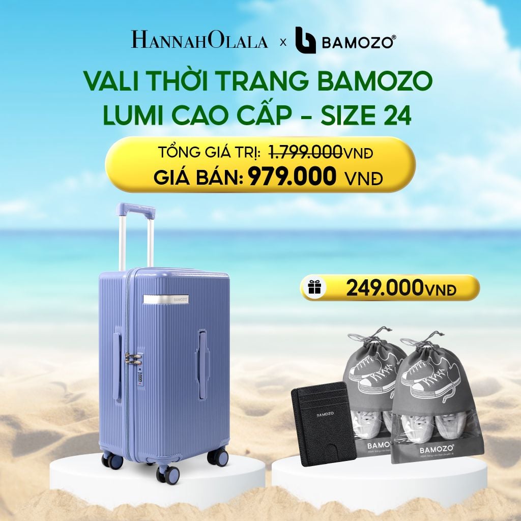  DEAL 1: VALI BAMOZO LUMISPACE CAO CẤP (TẶNG VÍ THẺ DA CARD HOLDER BAMOZO, 2 TÚI ĐỰNG GIÀY XÁM) 