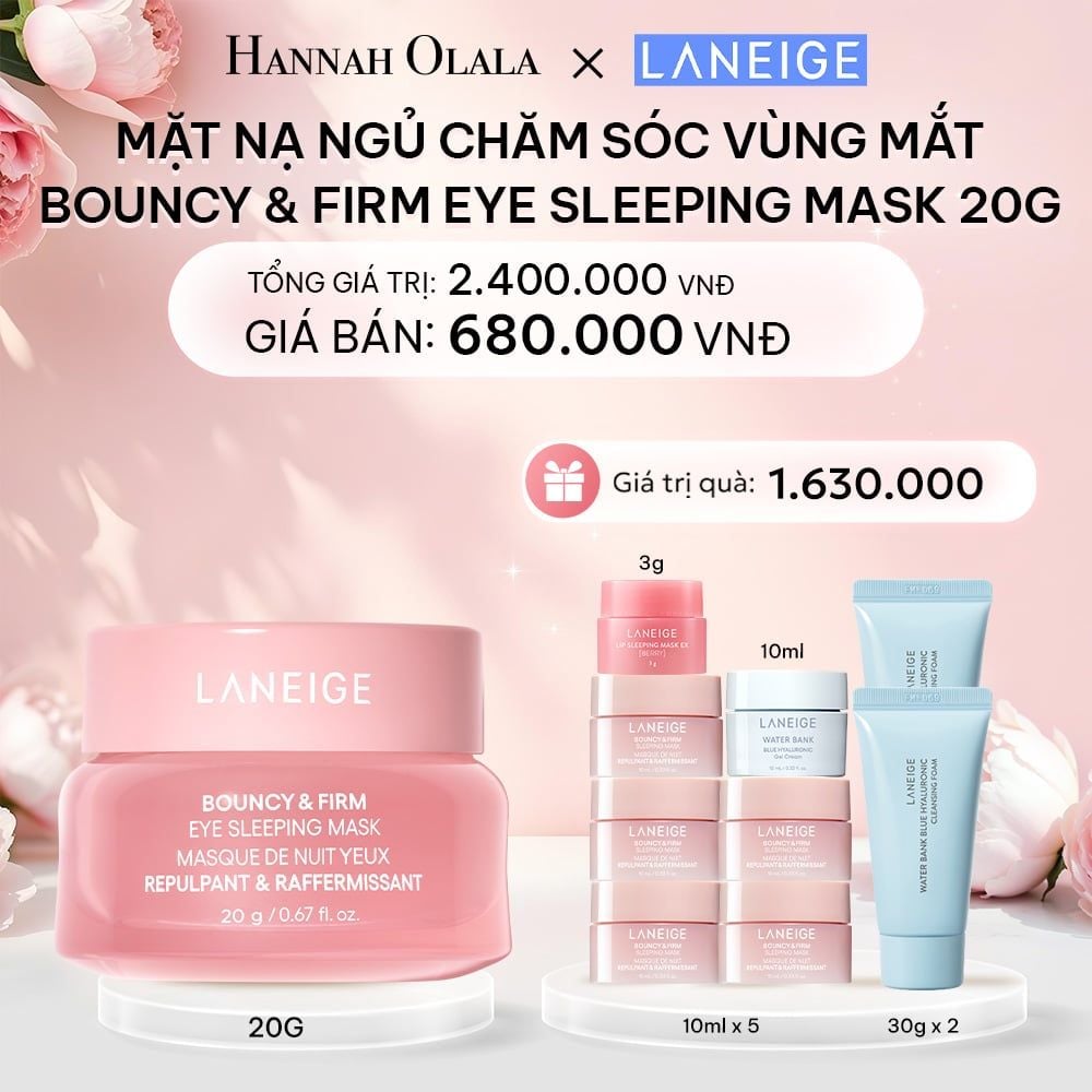  E763: DEAL 5: MẶT NẠ NGỦ DƯỠNG ẨM DÀNH CHO MẮT LANEIGE BOUNCY & FIRM EYE SLEEPING MASK 20ML - [GIAO HÀNG TỪ 03/10] 