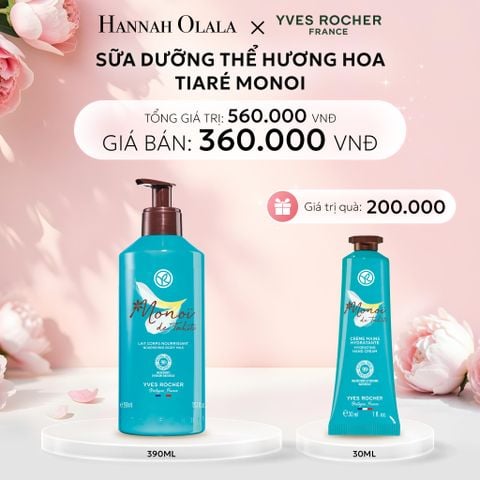  E750: DEAL 4: SỮA DƯỠNG THỂ HƯƠNG HOA TIARÉ MONOI TẶNG KEM TAY 