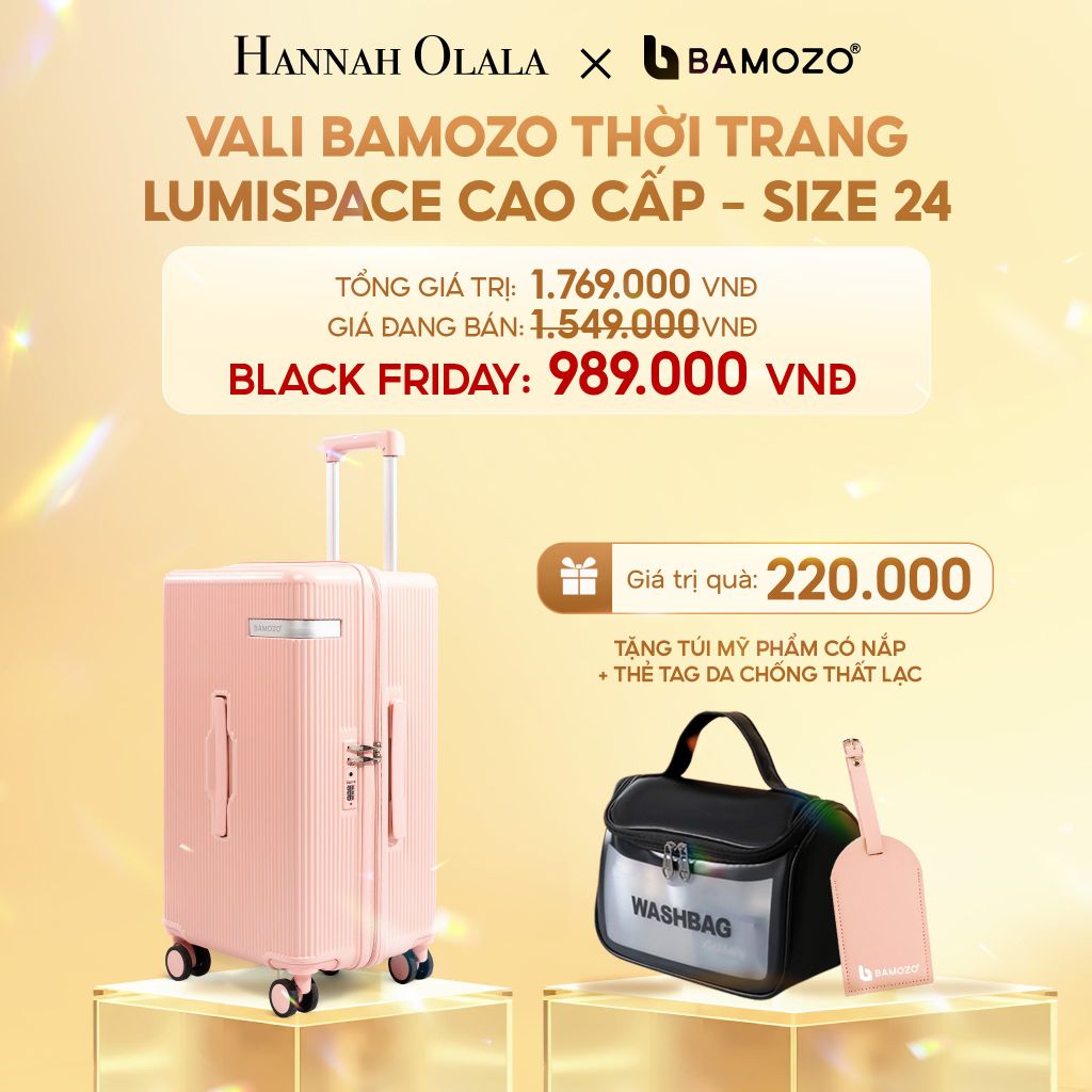  DEAL 1: VALI BAMOZO LUMISPACE CAO CẤP (TẶNG TÚI MỸ PHẨM CÓ NẮP + THẺ TAG DA CHỐNG THẤT LẠC) 