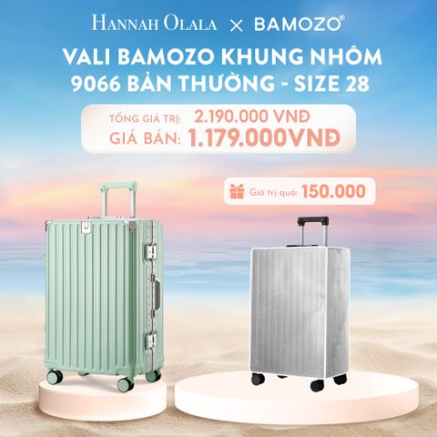  C923_DEAL 2: VALI BAMOZO KHUNG NHÔM 9066 BẢN THƯỜNG (TẶNG BỌC VALI TRONG SUỐT) 
