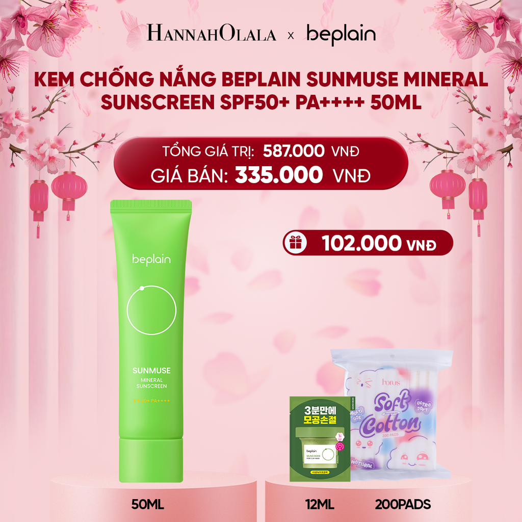  DEAL 3: KEM CHỐNG NẮNG BEPLAIN SUNMUSE MOISTURE SUNSCREEN SPF50+ PA++++ 50ML 