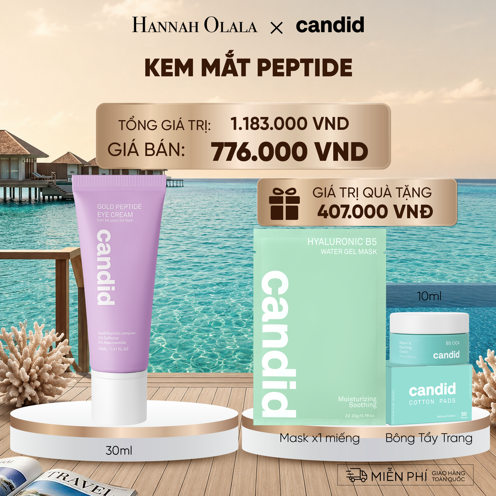  [MỚI] KEM MẮT PEPTIDE GIẢM NẾP NHĂN, TĂNG ĐỘ ĐÀN HỒI VÀ GIẢM QUẦNG THÂM MẮT - DEAL 4: 
