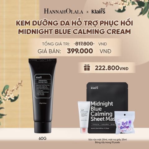  DEAR, KLAIRS KEM DƯỠNG MIDNIGHT BLUE CALMING CREAM 60G - A1656 
