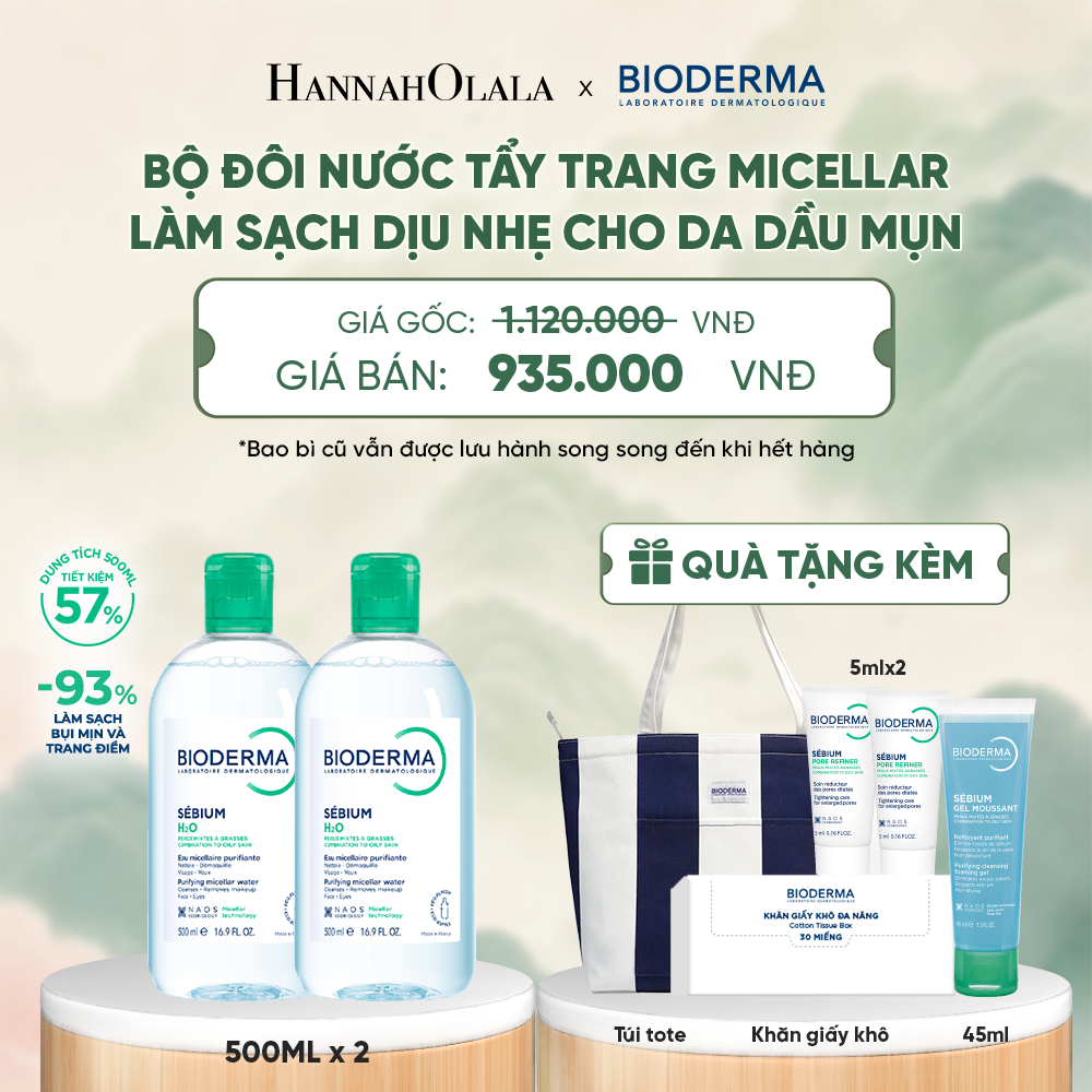  BỘ ĐÔI NƯỚC TẨY TRANG CÔNG NGHỆ MICELLAR LÀM SẠCH CHO DA DẦU,MỤN - DEAL 4 - A212 
