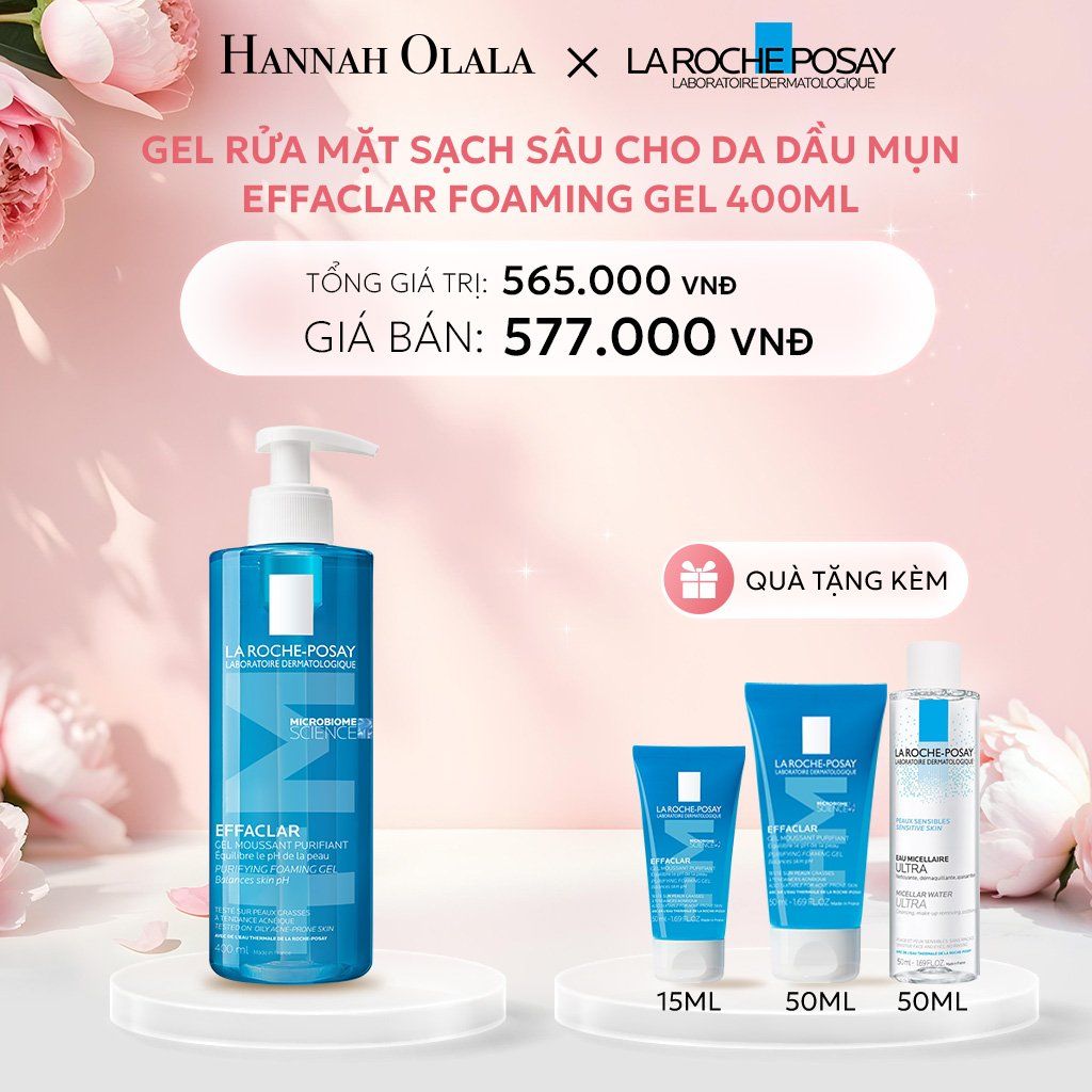  E124: DEAL 4 GEL RỬA MẶT SẠCH SÂU CHO DA DẦU MỤN EFFACLAR FOAMING GEL 400ML 