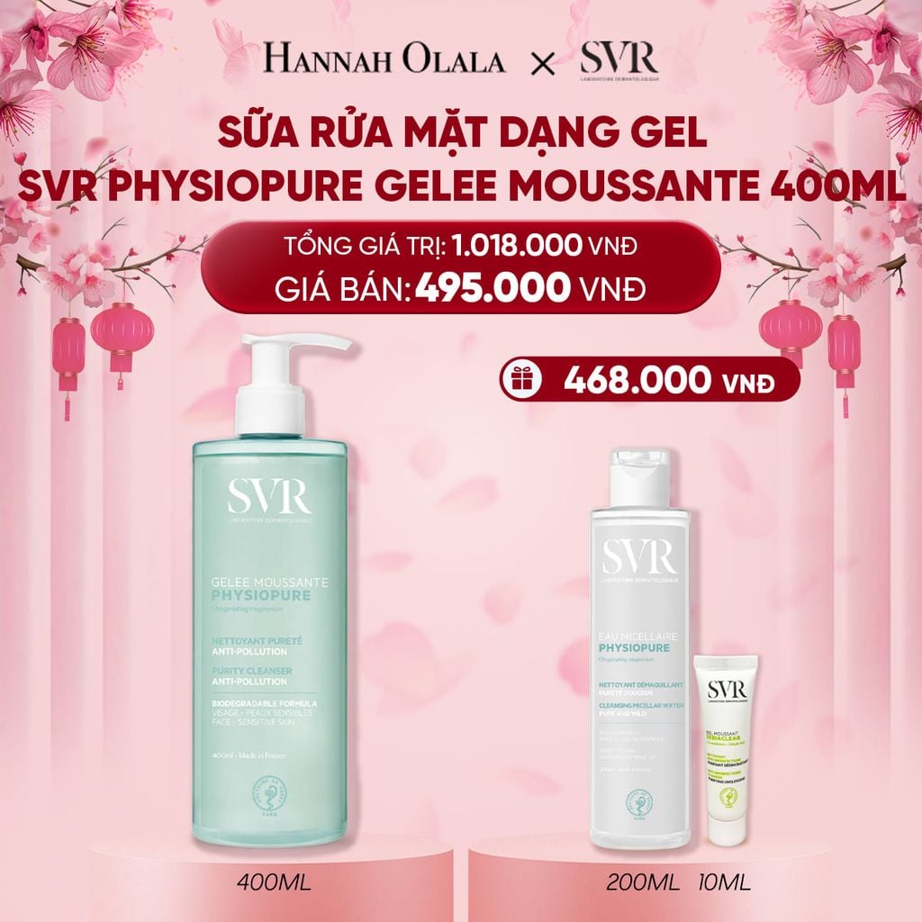  DEAL 04: SỮA RỬA MẶT DẠNG GEL CHO DA NHẠY CẢM SVR PHYSIOPURE GELEE MOUSSANTE 400ML 