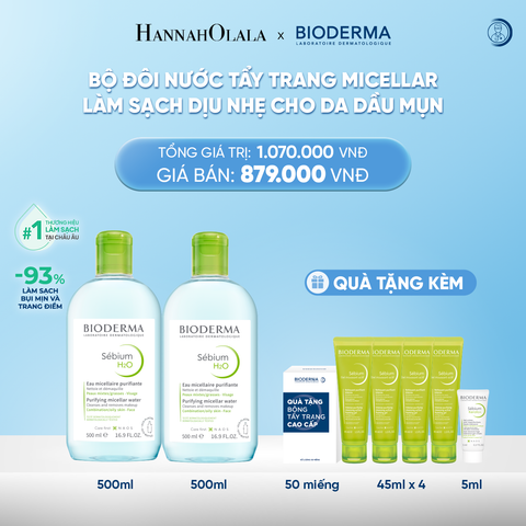  DEAL 5: BỘ ĐÔI NƯỚC TẨY TRANG CÔNG NGHỆ MICELLAR LÀM SẠCH CHO DA DẦU,MỤN 