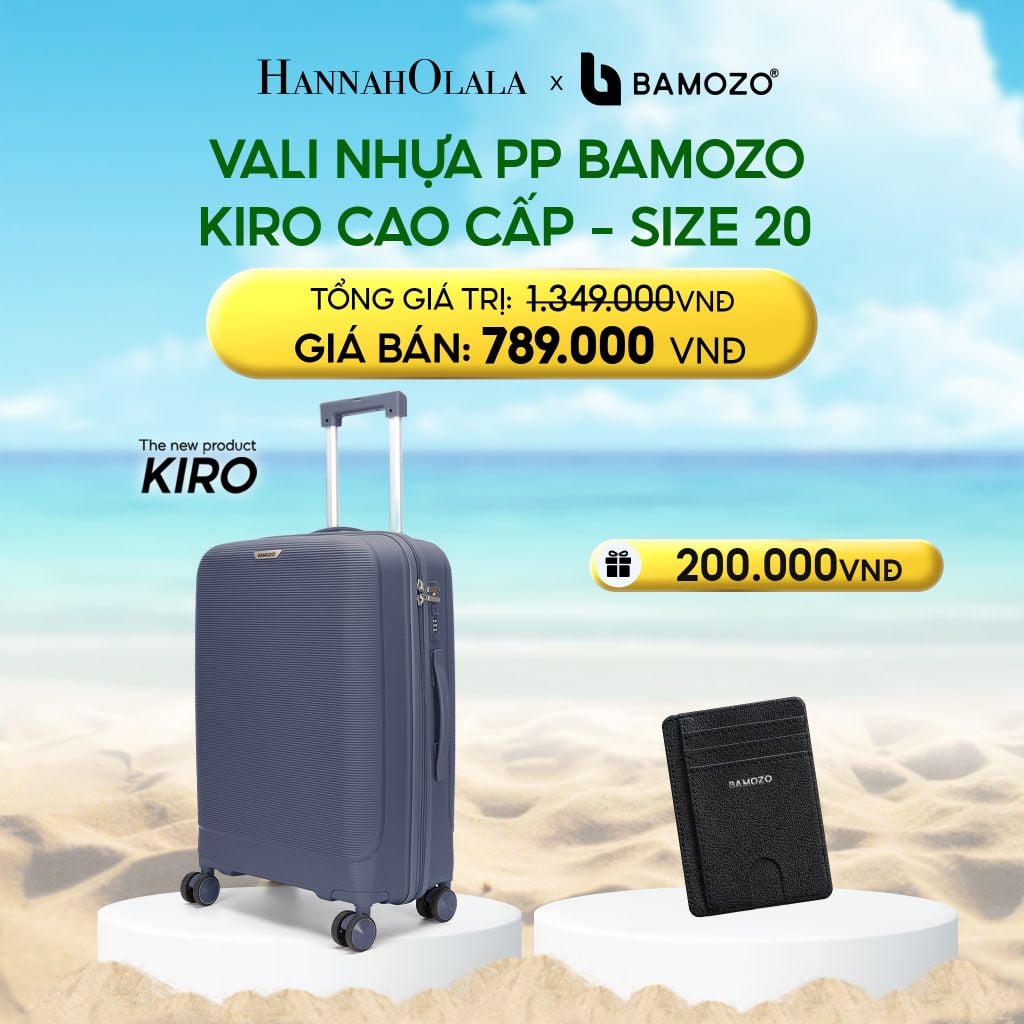  DEAL 7: VALI BAMOZO KIRO NHỰA PP CAO CẤP CHỐNG VỠ, CHỐNG RẠCH (TẶNG VÍ THẺ DA CARD HOLDER BAMOZO) 