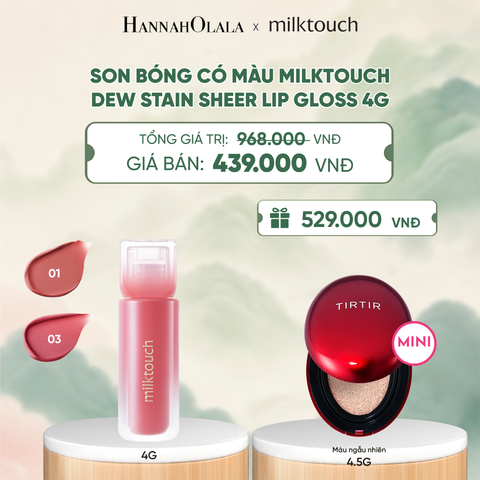  SON BÓNG CÓ MÀU MILKTOUCH DEW STAIN SHEER LIP GLOSS 4G - DEAL 3 - A2076 