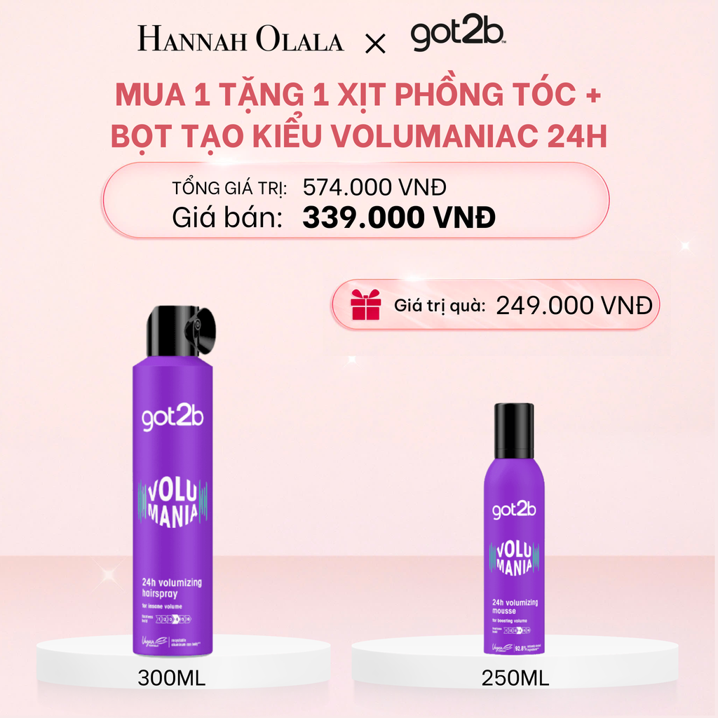  E692_DEAL 4: [MUA 1 TẶNG 1] Mua Xịt phồng tóc Volumaniac 24h Tặng Bọt tạo kiểu và bảo vệ tóc trước nhiệt độ cao 