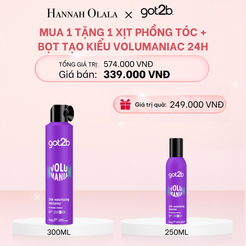  E692_DEAL 4: [MUA 1 TẶNG 1] Mua Xịt phồng tóc Volumaniac 24h Tặng Bọt tạo kiểu và bảo vệ tóc trước nhiệt độ cao 
