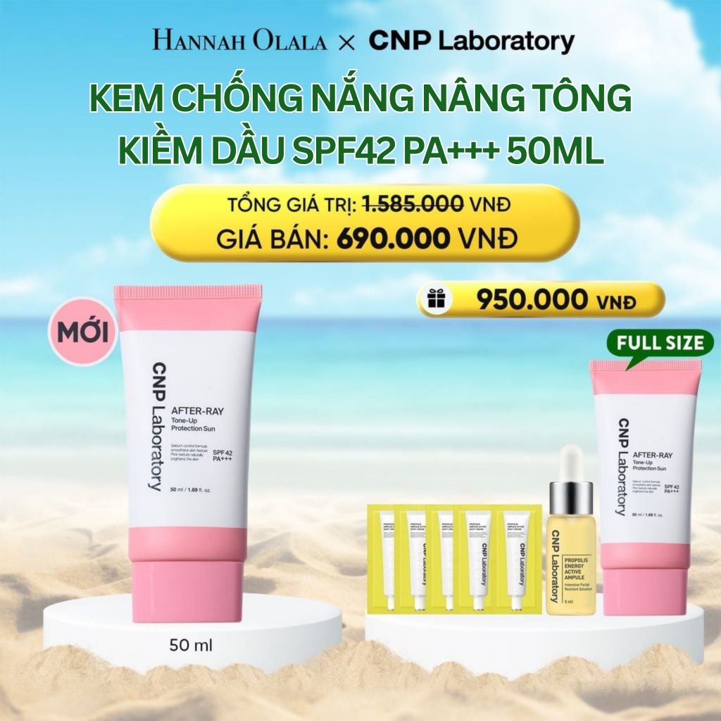  DEAL 49: PHIÊN BẢN 2026 - KEM CHỐNG NẮNG NÂNG TÔNG KIỀM DẦU CNP AFTER-RAY TONE-UP PROTECTION SUN SPF42 PA+++ 50ML 
