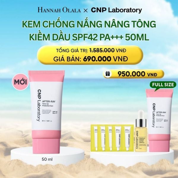  DEAL 49: PHIÊN BẢN 2026 - KEM CHỐNG NẮNG NÂNG TÔNG KIỀM DẦU CNP AFTER-RAY TONE-UP PROTECTION SUN SPF42 PA+++ 50ML 
