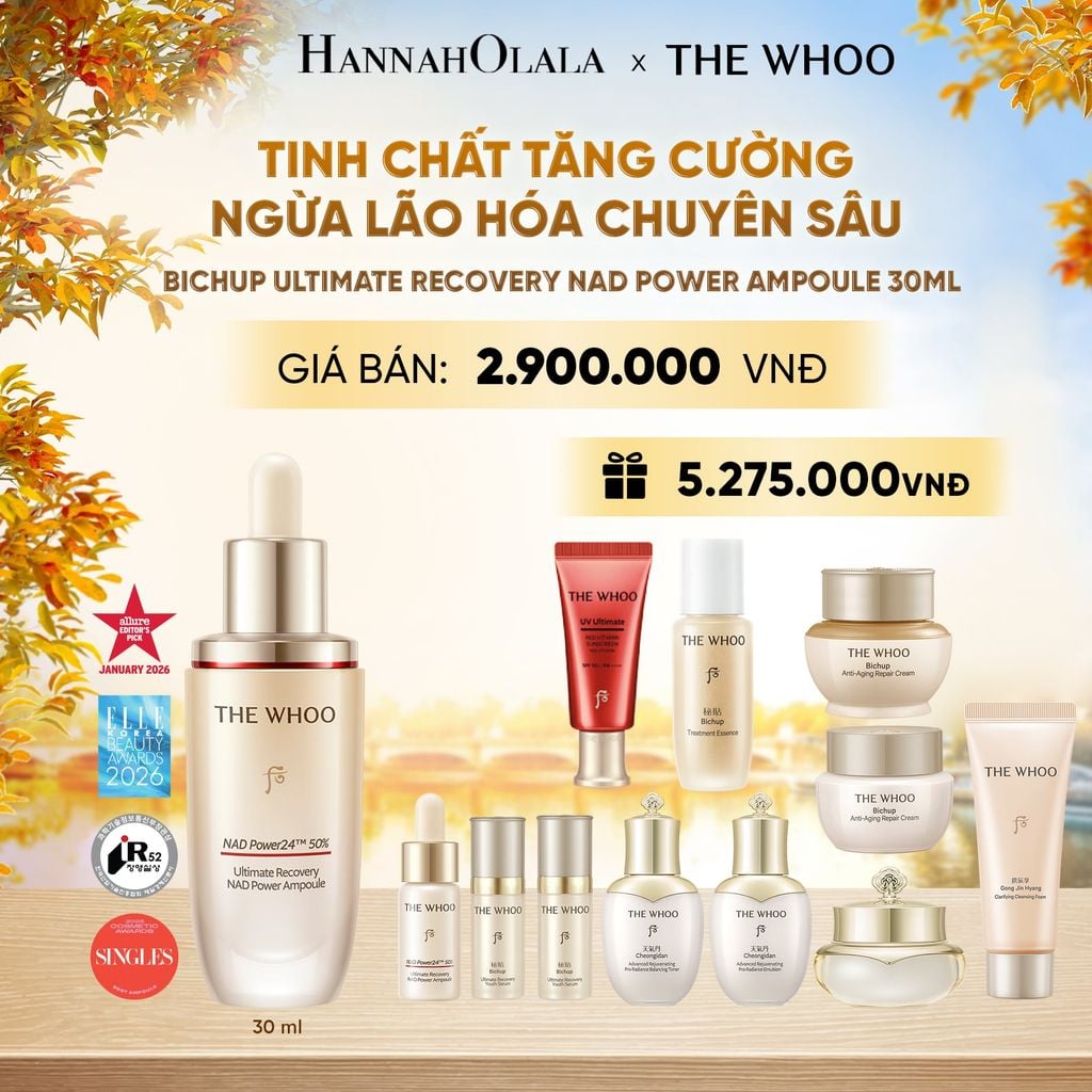  BỘ TINH CHẤT TĂNG CƯỜNG NGỪA LÃO HÓA CHUYÊN SÂU THE WHOO BICHUP ULTIMATE RECOVERY NAD POWER AMPOULE 30ML SPECIAL SET - E2103 