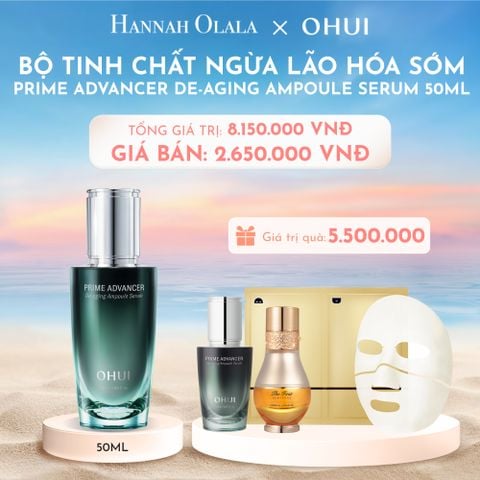  C50_DEAL 4: BỘ TINH CHẤT NGỪA LÃO HÓA SỚM OHUI PRIME ADVANCER DE-AGING AMPOULE SERUM 50ML 