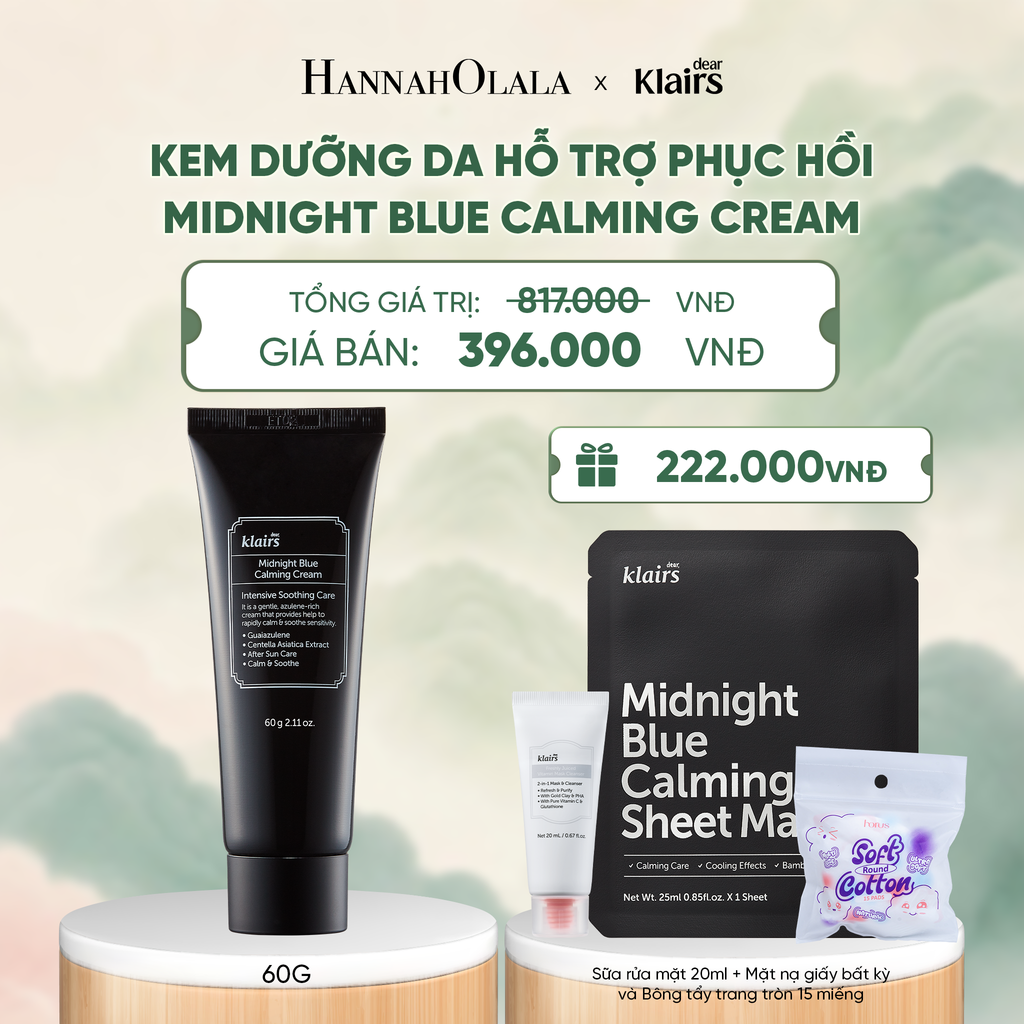  DEAR, KLAIRS KEM DƯỠNG MIDNIGHT BLUE CALMING CREAM 60G - A1440 