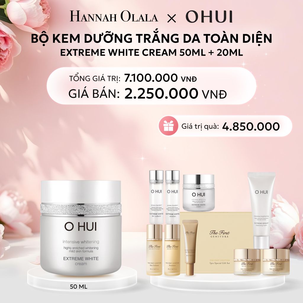  E784: DEAL 25: BỘ KEM DƯỠNG TRẮNG DA TOÀN DIỆN OHUI EXTREME WHITE CREAM 50ML + 20ML - [GIAO HÀNG TỪ 03/10] 