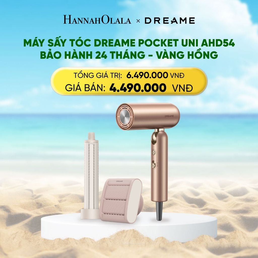  DEAL 4: DREAME POCKET UNI AHD54 MÁY SẤY TÓC ION ÂM TƯƠNG THÍCH ĐIỆN ÁP TOÀN CẦU GẤP GỌN TÍCH HỢP TẠO KIỂU TÓC - BH 24 THÁNG 
