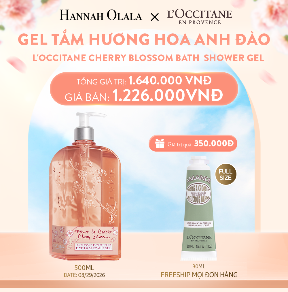  A461_DEAL 4A: GEL TẮM HƯƠNG HOA ANH ĐÀO L'OCCITANE CHERRY BLOSSOM BATH & SHOWER GEL 500ML 