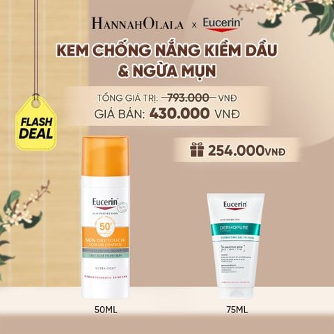  FD GEL CHỐNG NẮNG KIỂM SOÁT NHỜN EUCERIN SUN DRY TOUCH OIL CONTROL FACE SPF50+ 50ML - A1218 