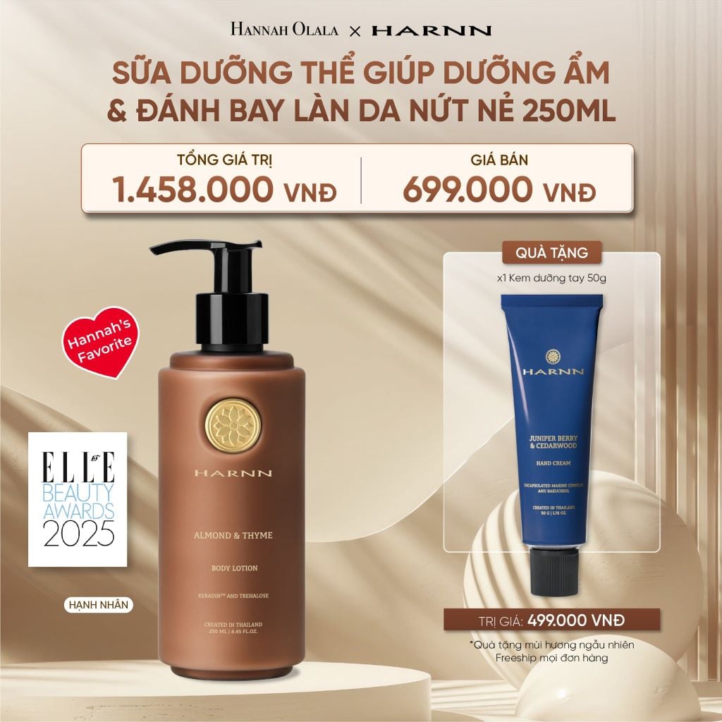  DEAL 4: BODY LOTION - SỮA DƯỠNG THỂ HARNN 250ML GIÚP DƯỠNG ẨM & ĐÁNH BAY LÀN DA NỨT NẺ 250ML 