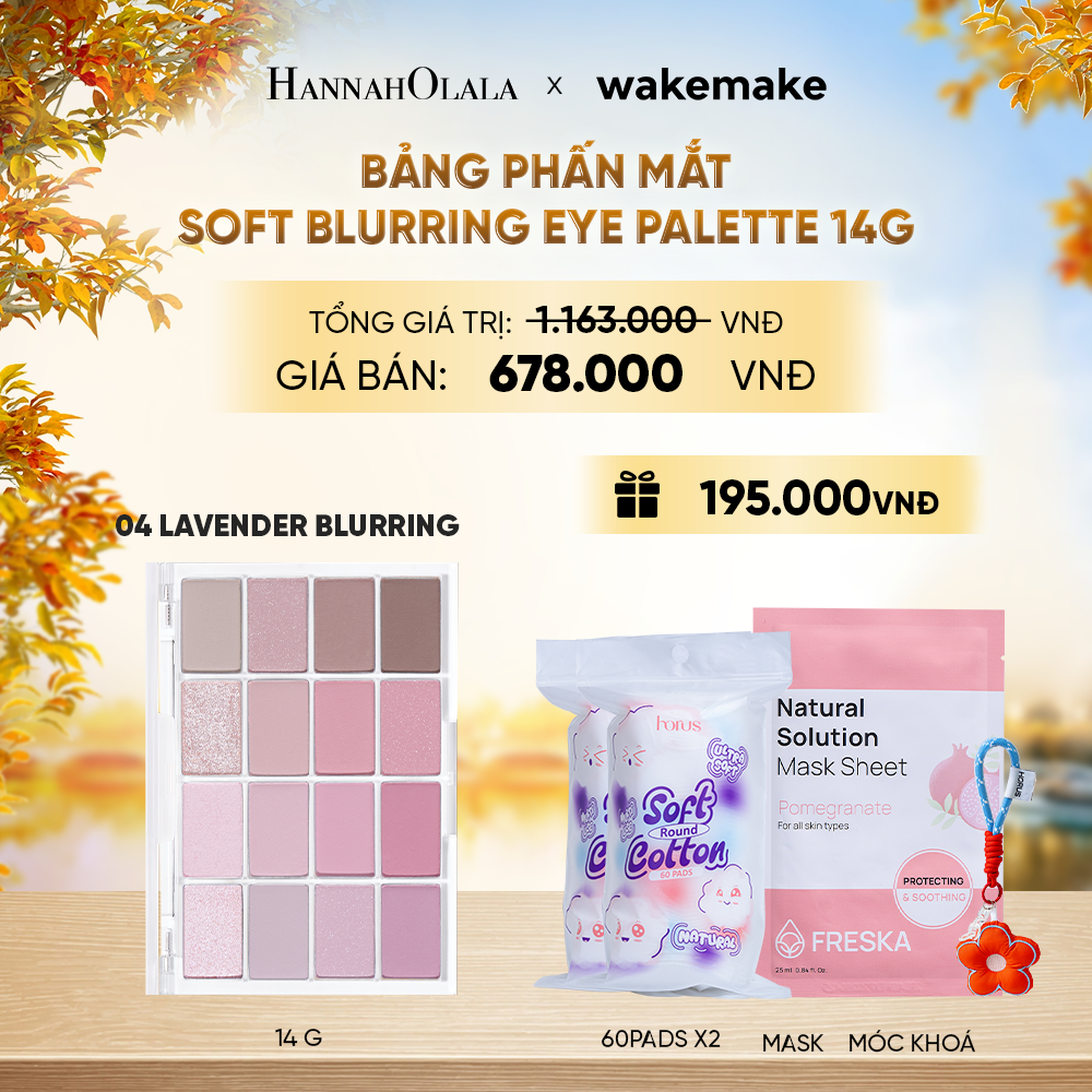  WAKEMAKE BẢNG PHẤN MẮT SOFT BLURRING EYE PALETTE 14G - E543 