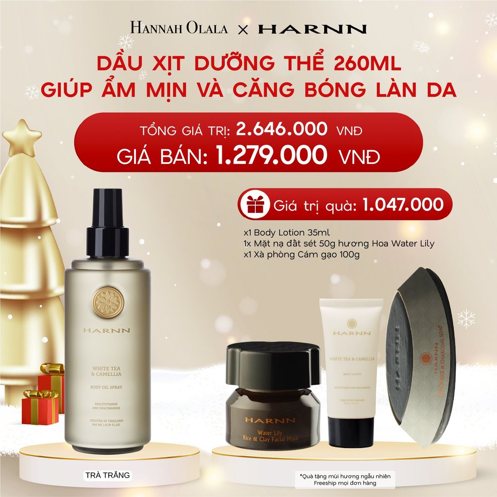  A1128_DEAL 4: DẦU XỊT DƯỠNG THỂ HARNN GIÚP ẨM MỊN VÀ CĂNG BÓNG LÀN DA 260ML 