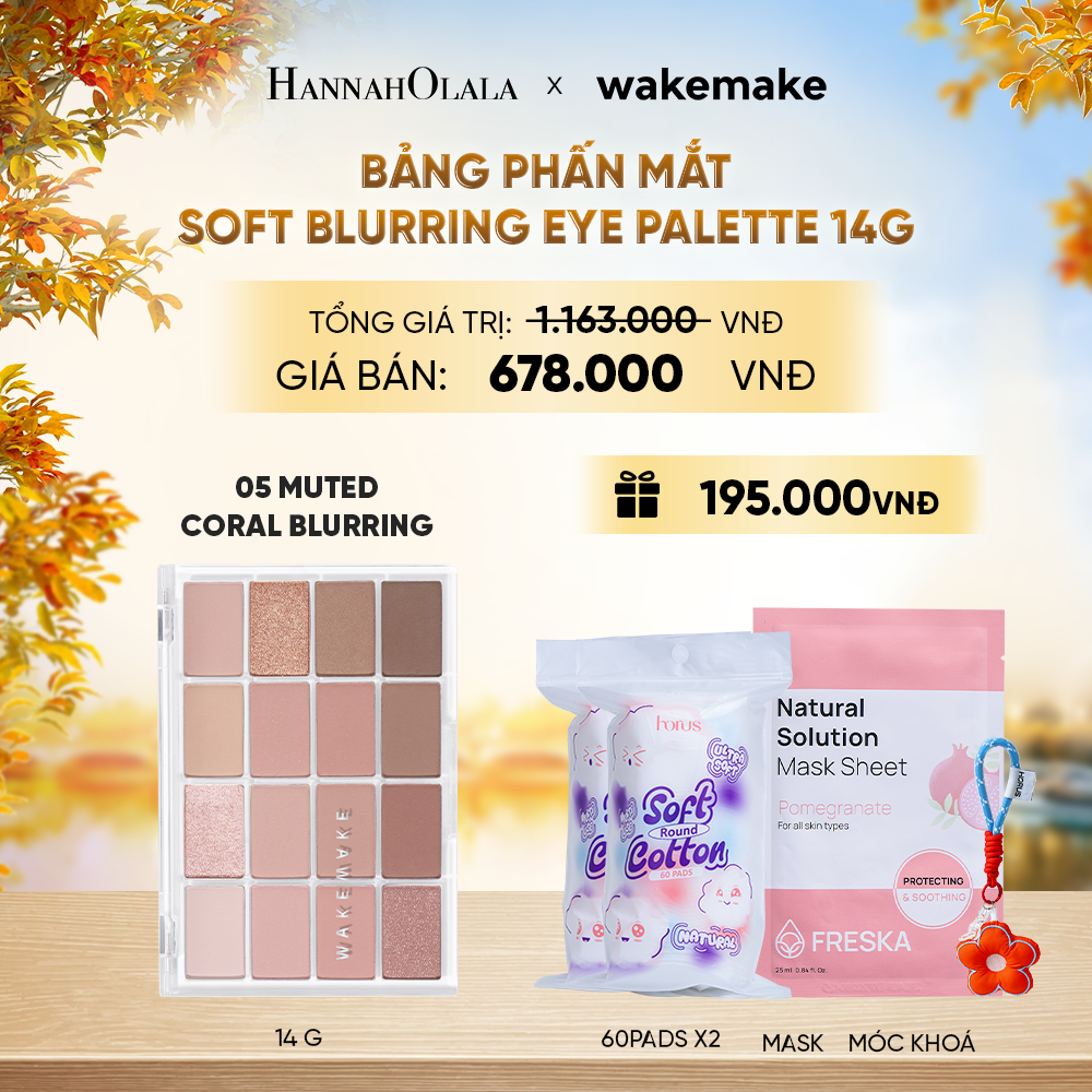  WAKEMAKE BẢNG PHẤN MẮT SOFT BLURRING EYE PALETTE 14G - E543 