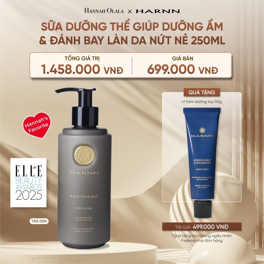  DEAL 4: BODY LOTION - SỮA DƯỠNG THỂ HARNN 250ML GIÚP DƯỠNG ẨM & ĐÁNH BAY LÀN DA NỨT NẺ 250ML 