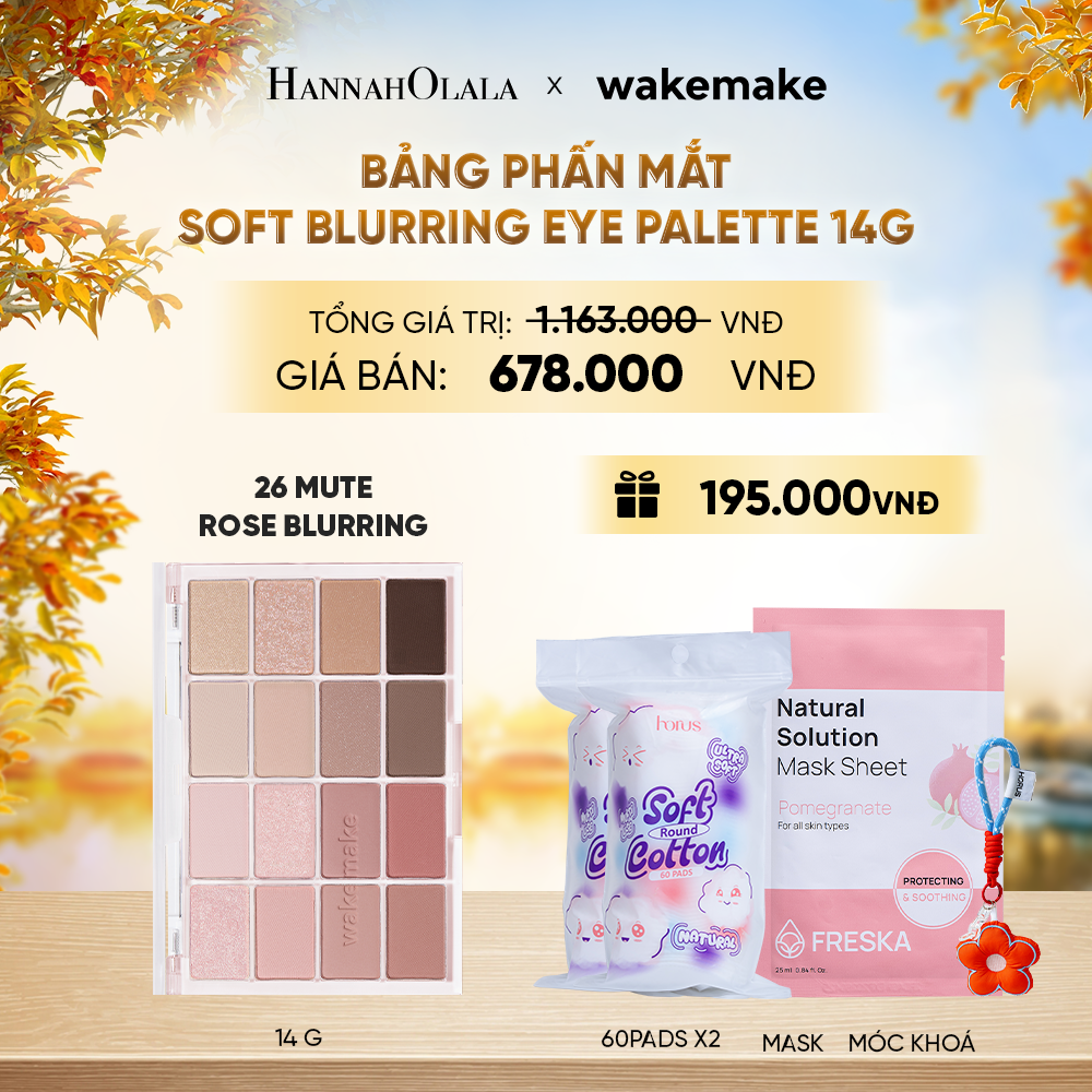  WAKEMAKE BẢNG PHẤN MẮT SOFT BLURRING EYE PALETTE 14G - E543 