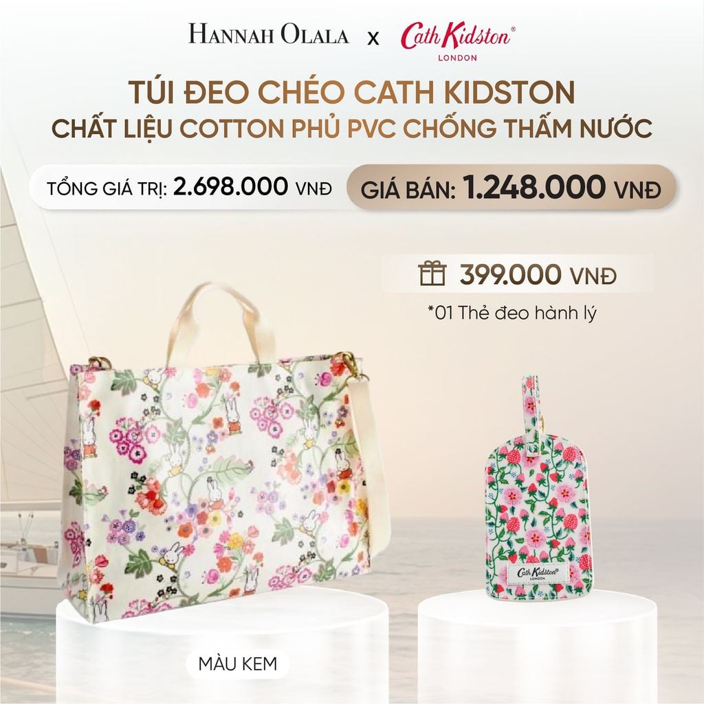  TÚI ĐEO CHÉO CATH KIDSTON CHẤT LIỆU COTTON PHỦ PVC CHỐNG THẤM NƯỚC _ DEAL 4 