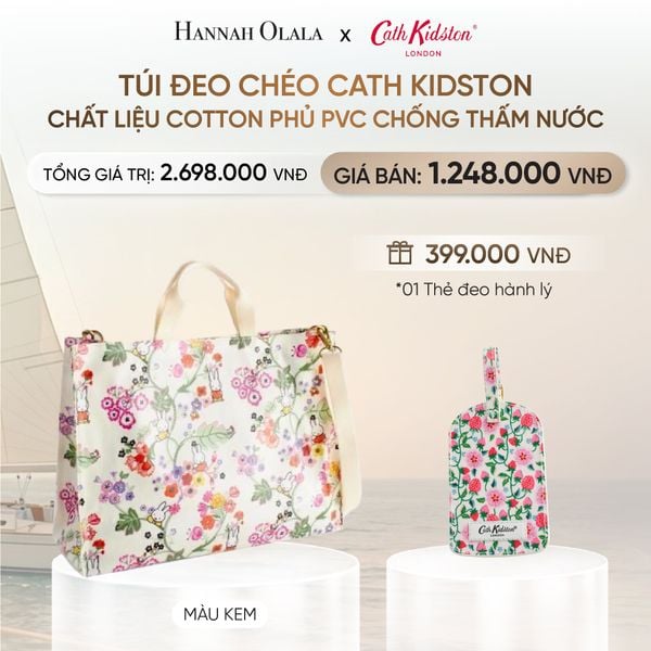  TÚI ĐEO CHÉO CATH KIDSTON CHẤT LIỆU COTTON PHỦ PVC CHỐNG THẤM NƯỚC _ DEAL 4 