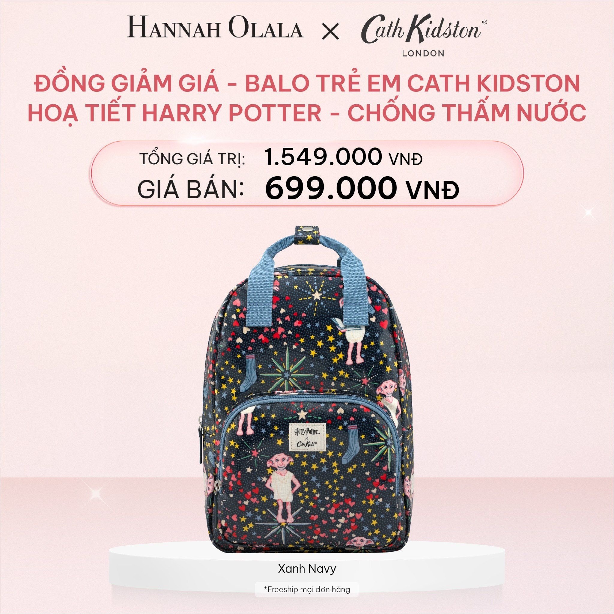  E348_DEAL 4: [ĐỒNG GIẢM GIÁ] BALO TRẺ EM CATH KIDSTON MEDIUM SIZE HOẠ TIẾT ĐÁNG YÊU PHỦ PVC CHỐNG THẤM NƯỚC 