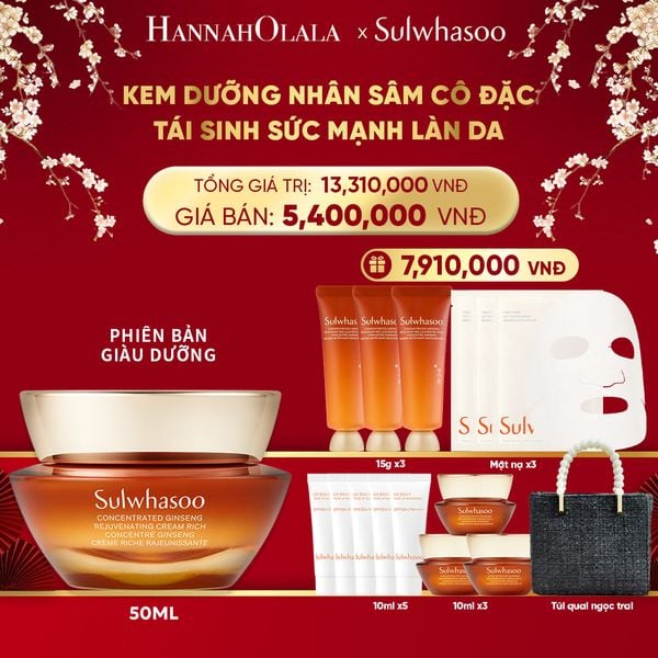  DEAL 3B: [FLASH DEAL] [PHIÊN BẢN GIÀU DƯỠNG] KEM DƯỠNG NHÂN SÂM CÔ ĐẶC CONCENTRATED GINSENG REJUVENATING CREAM RICH 50ML 