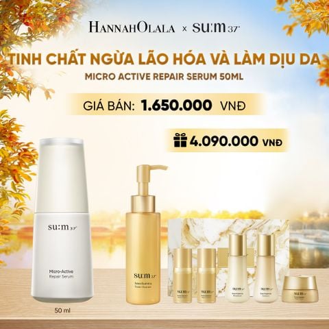  TINH CHẤT NGỪA LÃO HÓA VÀ LÀM DỊU DA SU:M37 MICRO ACTIVE REPAIR SERUM 50ML - E2183 
