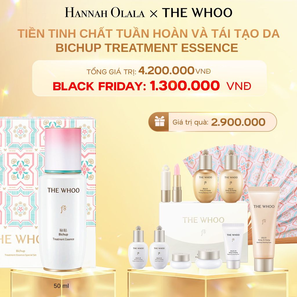 DEAL 4: [PHIÊN BẢN ĐẶC BIỆT] BỘ TIỀN TINH CHẤT TUẦN HOÀN VÀ TÁI TẠO DA THE WHOO BICHUP TREATMENT ESSENCE 50ML 