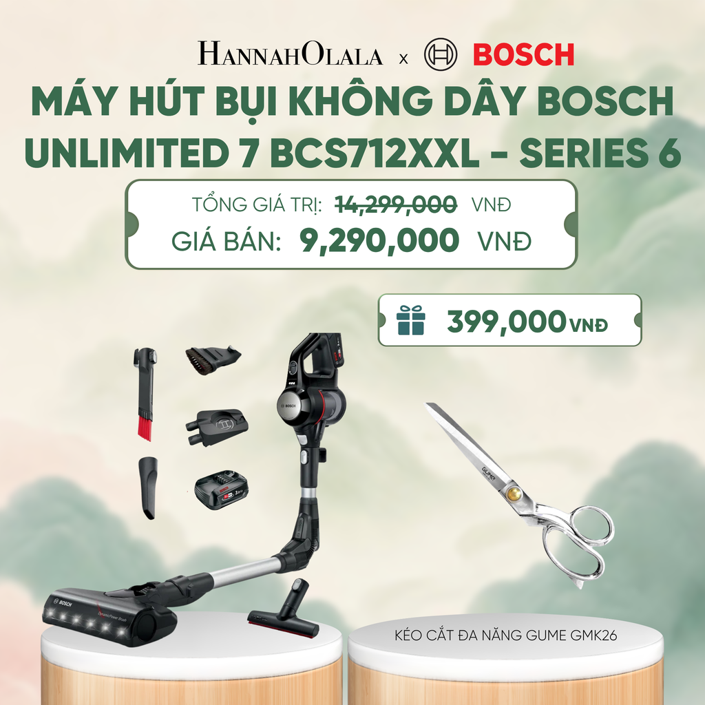  MÁY HÚT BỤI KHÔNG DÂY BOSCH UNLIMITED 7 BCS712XXL - SERIES 6 - A1827 