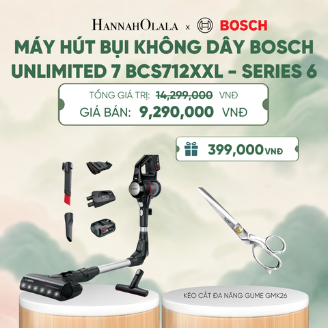  MÁY HÚT BỤI KHÔNG DÂY BOSCH UNLIMITED 7 BCS712XXL - SERIES 6 - A1827 