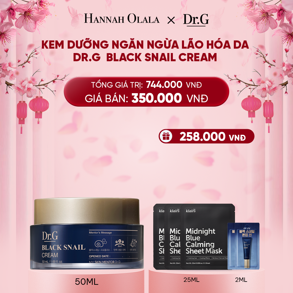  DEAL 4: KEM DƯỠNG NGĂN NGỪA LÃO HÓA DA DR.G BLACK SNAIL CREAM 50ML 
