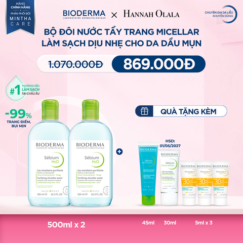  M11_DEAL 5: BỘ ĐÔI NƯỚC TẨY TRANG CÔNG NGHỆ MICELLAR LÀM SẠCH CHO DA DẦU,MỤN 